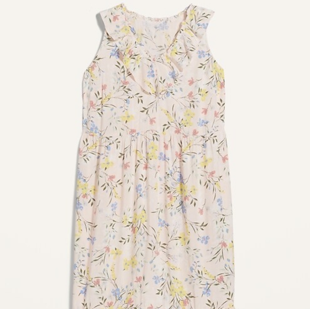 Pale Pink Old Navy Spring/Summer floral dress, Women's Sz XS Long, Midi Easter